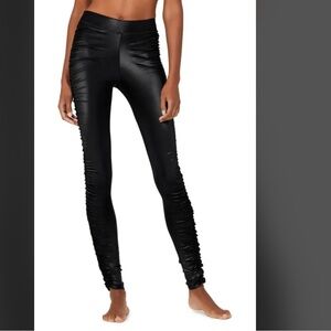 Alo yoga high waisted cinched leggings black shine women's S